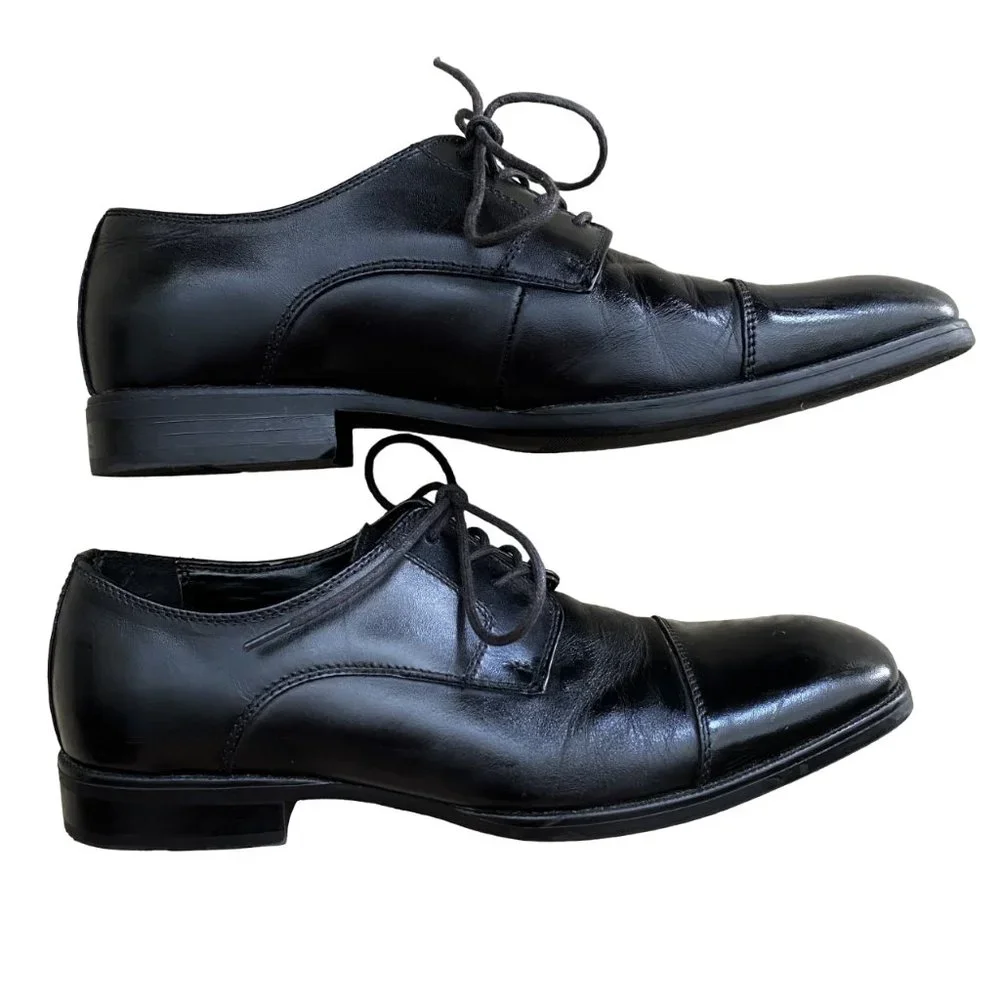 Claiborne Men's dress lace up black shoes size 8.5